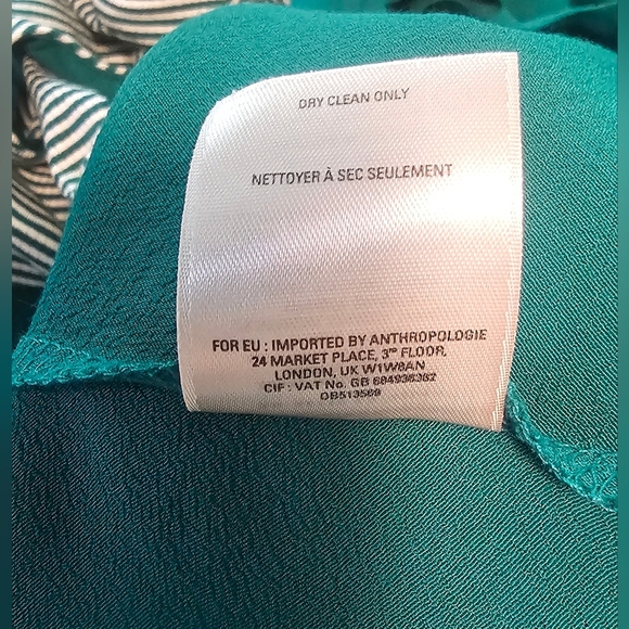 Anthropologie Maeve Cameron Striped Asymmetrical Green Striped Dress Large NEW - Picture 8 of 10